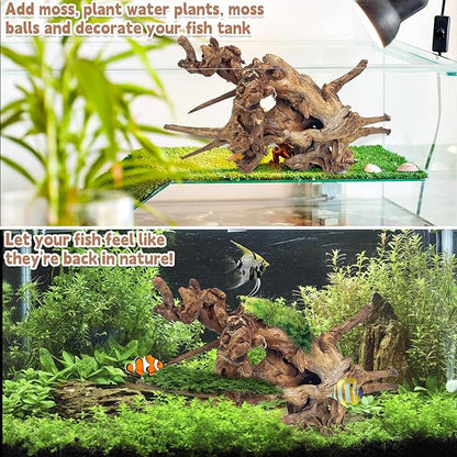 PINVNBY Natural Driftwood for Aquarium Fish Tank Decorations Assorted Branches Bearded Dragon Tank Accessories Terrarium Decor (6.5-12 inches/4 Pack)
