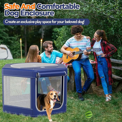 45x45x25 Inches Puppy Dog Playpen,Fabric Mesh Dog Fence,Portable Soft Playpen for Cats, Breathable Exercise Pet Play Pen Indoor,Removable Zipper Top,Tear Resistant Fabric,Safe & Sturdy