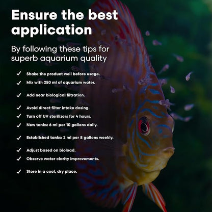 Brightwell Aquatics FlorinBacter7 Freshwater Aquarium Conditioner | Supports Biological Filtration | Removes Ammonia, Nitrite & Nitrate | Improves Water Clarity, 500 ml