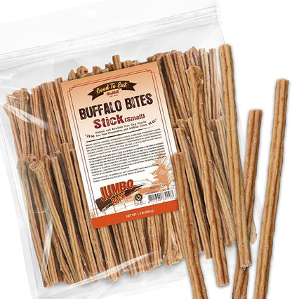 Gootoe Buffalo Dog Treats, Buffalo Bites Stick (Small) 1.5 lb Natural Low-Fat Chews for Training & Rewards, Limited Ingredient, Resealable Bag, Perfect for Small Dogs & Puppies