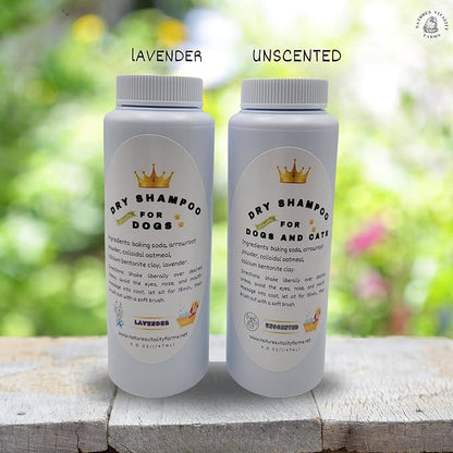 U.S.A. Dry Dog Shampoo - Natural Deodorizing Powder - Itchy Sensitive Skin Allergies - Stinky Odors - Waterless for Cats (Unscented)