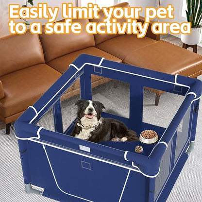 42 Inches Dog Playpensï¼_uppy Playpen with Gate for Puppies or Small Dogs, Dog Fence Pet Playpen for Indoor & Outdoor