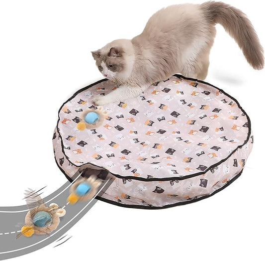 Interactive Cat Toys for Indoor Cats Fast Rolling Ball, Automatic Motion Activated Ball, Hide and Seek for Indoor Exercise Toys, Real Bird Squeaky for Kitten Exercise Kicker