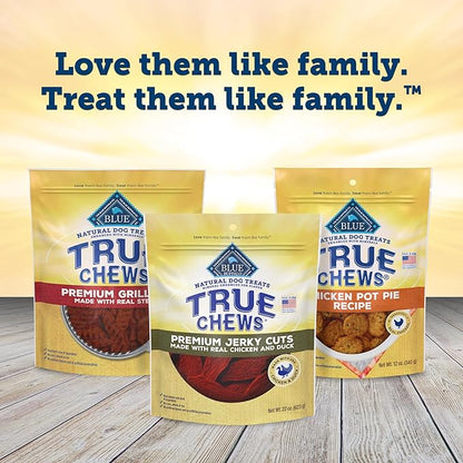 Blue Buffalo True Chews Premium Jerky Cuts Dog Treats, Made in the USA with Natural Ingredients, Chicken & Duck, 22-oz. Bag