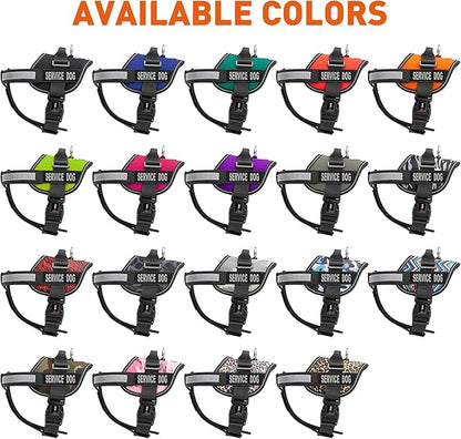 Dogline Unimax Dog Harness Vest with Service Dog Patches Reflective No-Pull, Adjustable Straps, Breathable Neoprene for Medical, Service, Identification and Training Dogs Girth 15 to 19" Aztec