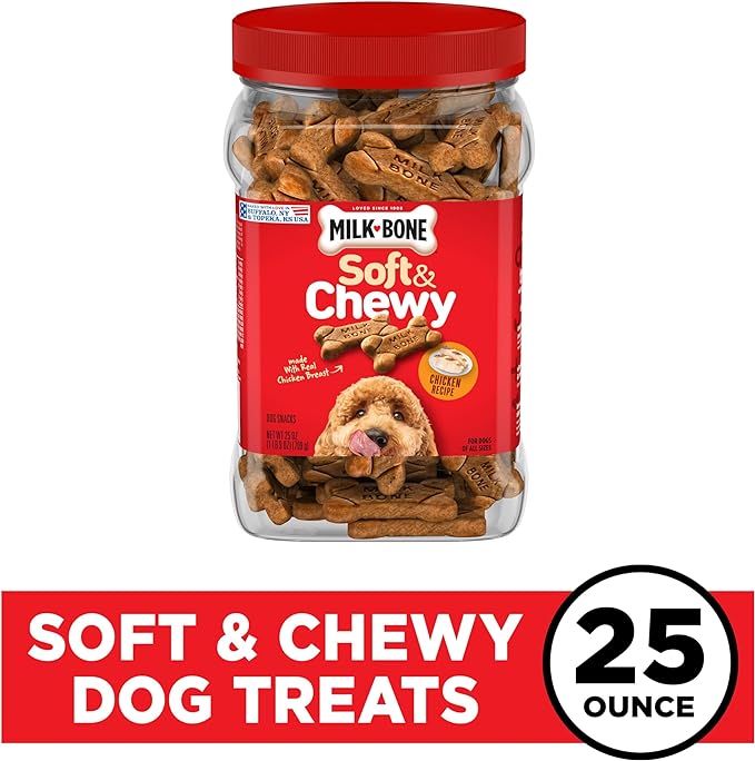 Milk-Bone Soft & Chewy Dog Treats, Chicken Recipe With Chicken Breast, 25 Ounce Container