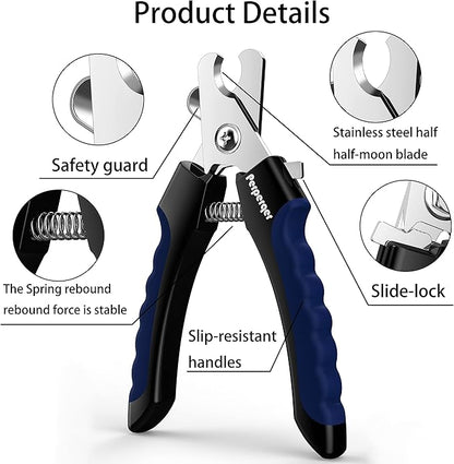 Dog Nail Clippers,Dog Nail Trimmers with Safety Guard for Small Medium Large Breed Dog & Cat to Avoid Over Cutting,Professional Grooming Tool with Quick Sensor and Dog Nail File