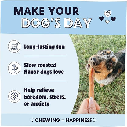 Pawstruck All-Natural 7" Bully Sticks for Dogs - Best Long Lasting, Rawhide Free, Low Odor & Grain Free Dental Chew Treat - Healthy Single Ingredient 100% Real Beef - 1 lb. Bag