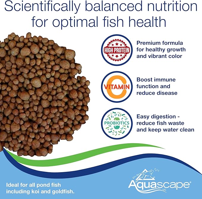 Aquascape Premium Staple Fish Food Pellets for Large Pond Fish, Large Pellet, 4.4 pounds | 98869
