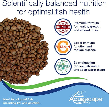 Aquascape Premium Staple Fish Food Pellets for Large Pond Fish, Large Pellet, 4.4 pounds | 98869