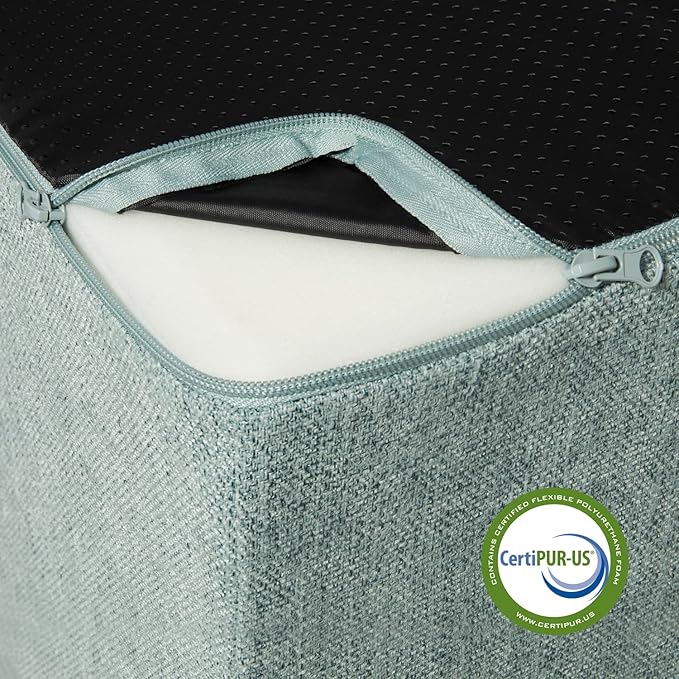 Best Pet Supplies Dog Stairs for Small Dogs & Cats, Foam Pet Steps Portable Ramp for Couch Sofa and High Bed Non-Slip Balanced Indoor Step Support, Paw Safe No Assembly - Pale Teal, 3-Step