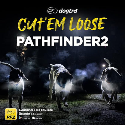 Dogtra Pathfinder 2 GPS Dog Tracker e Collar 9 Mile Long Range LED Light No Monthly fees Free App Waterproof Smartwatch Control Satellite Real Time Tracking Multiple Dogs Smartphone Required