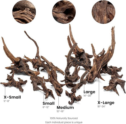 Ultum Nature Systems Driftwood - Pacific Drift Wood for Fish Tank, Planted Tank, Terriarium, Paludarium - Versatile Natural Driftwood Decor, Events Wood Centerpiece - Pacific Wood, L 15-20", 3 Pack
