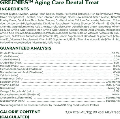 Greenies Aging Care Regular Dental Dog Treats, 27 oz. Pack (27 Treats)