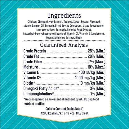 Stewart Freeze Dried Dog Treats, Salmon & Vegetable, Focus Treats, Cognitive Function, Grain Free, 4 Ounce Resealable Pouch, Made in USA