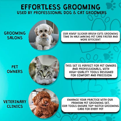 Dog Slicker Brush For Grooming Pet Hair, Best Brushes For Golden & Poodle, Skin Friendly Deshedding Grooming Tool For Dogs, Long Short Haired Brushes For Dogs & Cats, Pet Double Sided Pin Brush