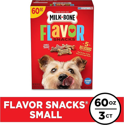 Milk-Bone Flavor Snacks Small Dog Treats, 60 Ounce (Pack of 3)