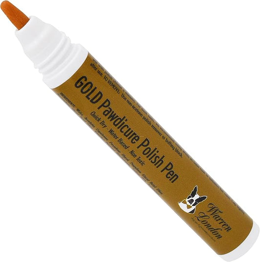 Warren London Pawdicure Dog Nail Polish Pens | Made in USA | Quick Dry, Low Odor, Non-Toxic Dog Accessories | Ideal for Dog Birthday, Dog Costume | Dries in Under 1 Minute | 13 Colors | Gold