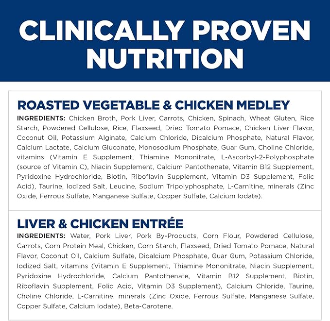 Hill's Science Diet Adult 1-6 Perfect Weight Wet Cat Food, Variety Pack: Liver & Chicken Minced; Chicken Stew, 2.9 oz. Cans, 12-Pack