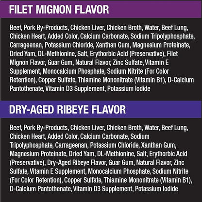 Cesar Wet Dog Food Classic Loaf in Sauce Butcher's Selects Variety Pack, Dry-Aged Ribeye Flavor and Filet Mignon Flavor, 3.5 oz. Trays (12 Count, Pack of 1)