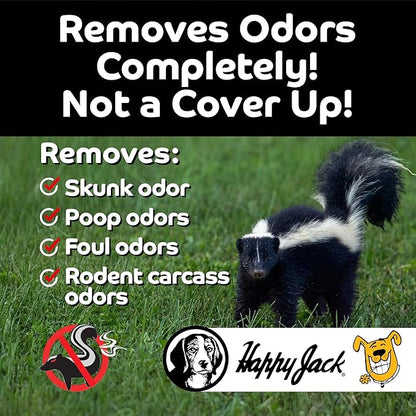HAPPY JACK Mephidide Anti Skunk Shampoo for Dogs, Cats, Pets  Hypoallergenic Skunk Odor Remover for Dogs  Deodorizing Dog Shampoo (16oz)