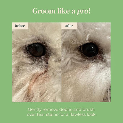 [petora] BRUSH ON ME Gentle Facial & Eye Comb for Dogs & Cats | Smooth & Stress-Free Tear Stain Remover | Fine-Tooth Grooming Tool with Rounded Tips | Comfortable Grip for Daily Pet Grooming