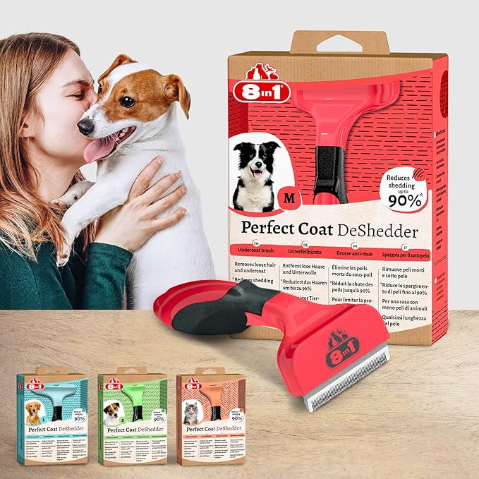 Perfect Coat DeShedder M - Undercoat brush for medium dogs, dog brush suitable for short and long hair