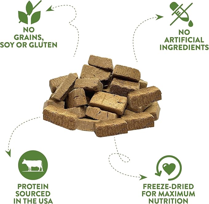 McLovin's Pet Freeze Dried Raw Beef Liver Dog Treats and Toppers, 14 oz. - Single Ingredient, Grain-Free, Gluten-Free, High-Protein Treat  Healthy Dog Training Treats