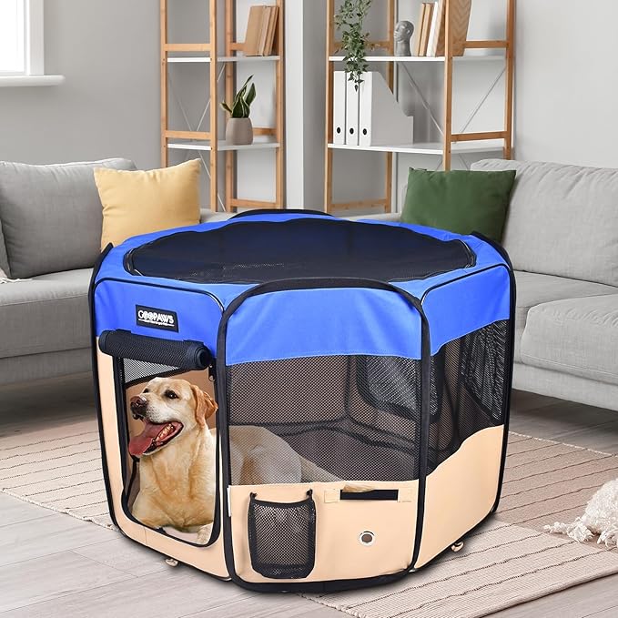 JESPET Pet Dog Playpens 36", 45" & 61" Portable Soft Dog Exercise Pen Kennel with Carry Bag for Puppy Cats Kittens Rabbits, Indoor/Outdoor Use