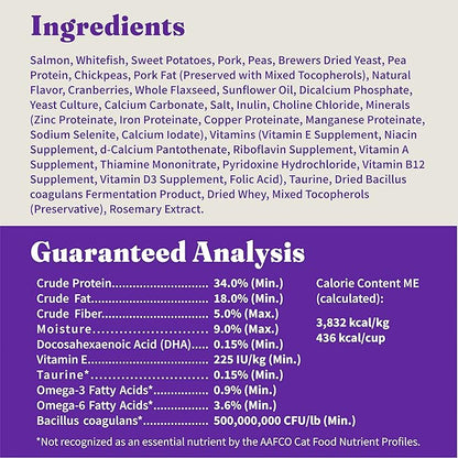 Halo Holistic Kitten Food, Wild Caught Salmon & Whitefish Recipe, Grain Free Dry Cat Food, Complete Digestive Health, 6 lb Bag