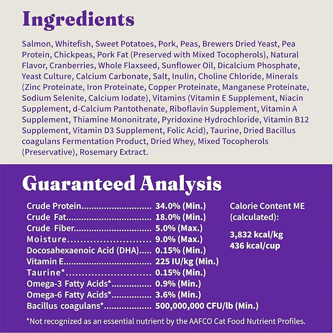 Halo Holistic Kitten Food, Wild Caught Salmon & Whitefish Recipe, Grain Free Dry Cat Food, Complete Digestive Health, 10 lb Bag