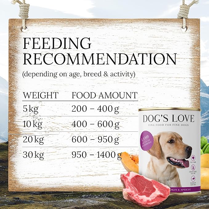 DOG'S LOVE Single Protein, Limited Ingredients, Ethically Sourced, Grain Free Wet Dog Food - Canned Soft Dog Food, Grain Free Dog Food for Your Dog - Premium Can Dog Food | 6 cans (14.1 Oz, Lamb)