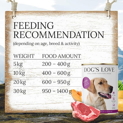 DOG'S LOVE Single Protein, Limited Ingredients, Ethically Sourced, Grain Free Wet Dog Food - Canned Soft Dog Food, Grain Free Dog Food for Your Dog - Premium Can Dog Food | 6 cans (14.1 Oz, Lamb)