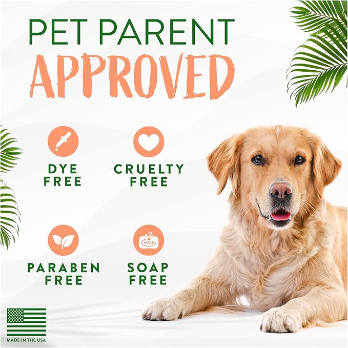 TropiClean No Rinse Waterless Dog Shampoo | Detangling & Deodorizing Dry Shampoo for Smelly Pets | Moisturizes Dry Skin | USA Made | Papaya Scent | 7.4oz