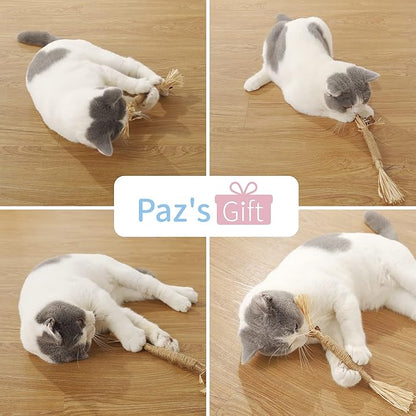 PAZ'S GIFT Cat Toys Catnip Toys Cat Kick Toy Natural Silvervine Catnip Sticks Kitten Teeth Molar Chew Toys, cat Indoor Toys Interactive cat Cleaning Teeth,Reduce Obesity and Loneliness 5-Pack