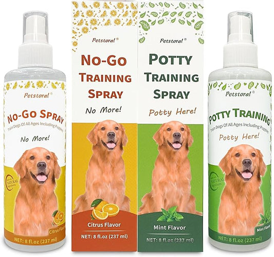 Dog Training Spray Set, No-Go and Potty Training Spray, 8 fl.oz