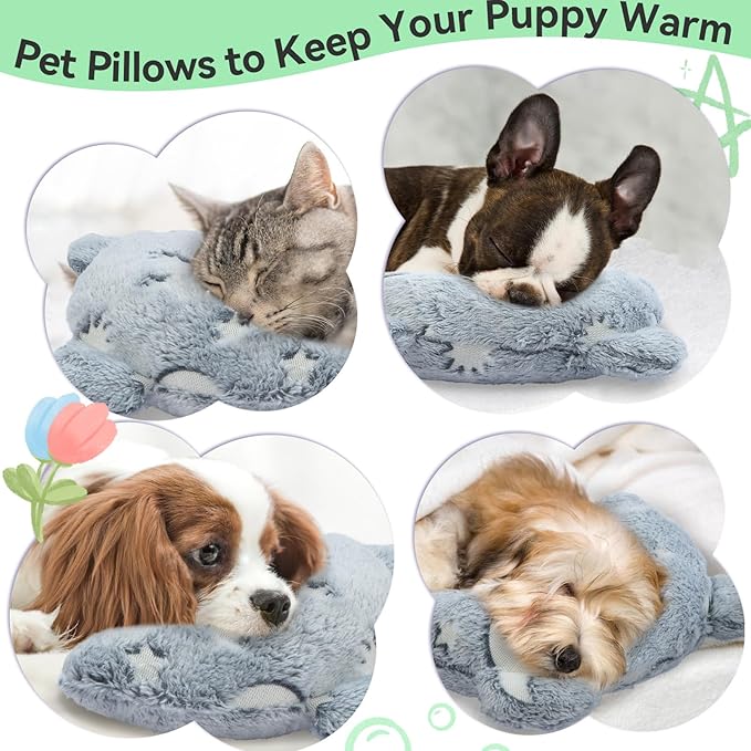T'CHAQUE Dog Pillow Dog Calming Pillow Sleep and Glow Pillow for Dogs Anxiety Relief Cat Pillows for Indoor Cats Soft U-Shaped Pillow for Pet Dog Neck Pillow Half Donut Cuddler Sleeping Improve