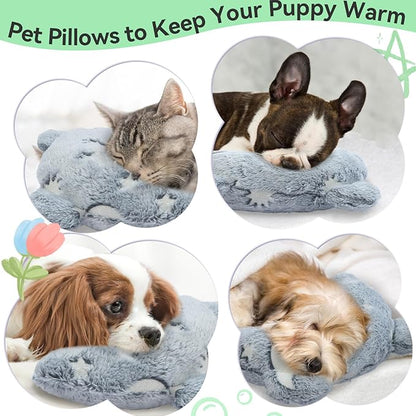 T'CHAQUE Dog Pillow Dog Calming Pillow Sleep and Glow Pillow for Dogs Anxiety Relief Cat Pillows for Indoor Cats Soft U-Shaped Pillow for Pet Dog Neck Pillow Half Donut Cuddler Sleeping Improve