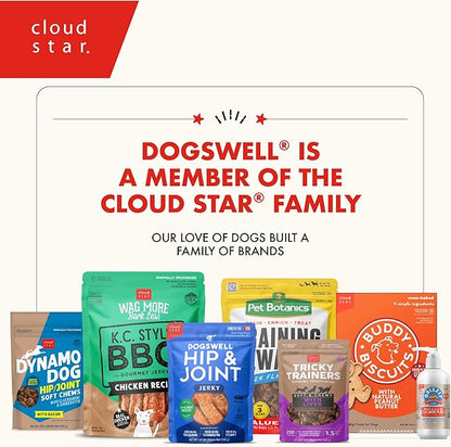 DOGSWELL Hip & Joint Dog Treats 100% Meaty, Grain Free, Glucosamine Chondroitin & Omega 3, Chicken Soft Strips 12 oz