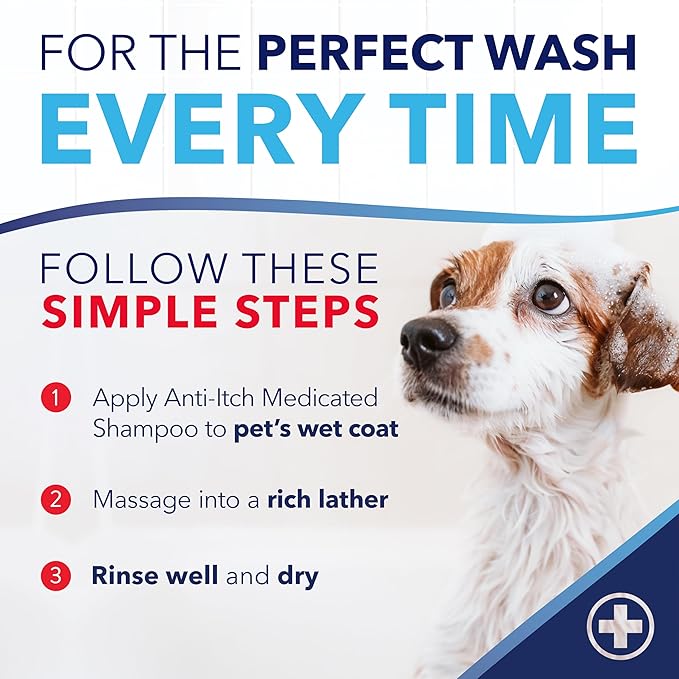 TropiClean Oxymed Cat & Dog Medicated Shampoo for Itchy Skin and Oxymed Medicated Itch Relief Spray Set, Skin Soothing Oatmeal Shampoo for Dogs & Cats | Set of 2