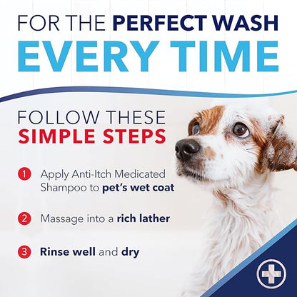 TropiClean Oxymed Cat & Dog Medicated Shampoo for Itchy Skin and Oxymed Medicated Itch Relief Spray Set, Skin Soothing Oatmeal Shampoo for Dogs & Cats | Set of 2