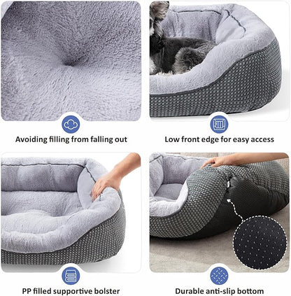 INVENHO Large Dog Beds for Large Dogs Washable, Rectangle Dog Beds Large Sized Dog, Orthopedic Dog Bed, Warming Soft Sleeping Puppy Bed Durable Pet Bed with Anti-Slip Bottom L(35"x25"x10")
