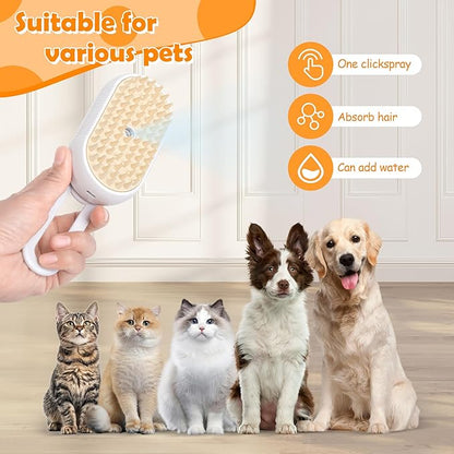 5 in 1 Pet, Cat Grooming & Massage Brush/Comb - Vapour Technology- Rechargeable, Reduce Shedding, Prevent Matting, Enhance hygiene & Bonding, Estblish Best connection with Pet (Coffee)