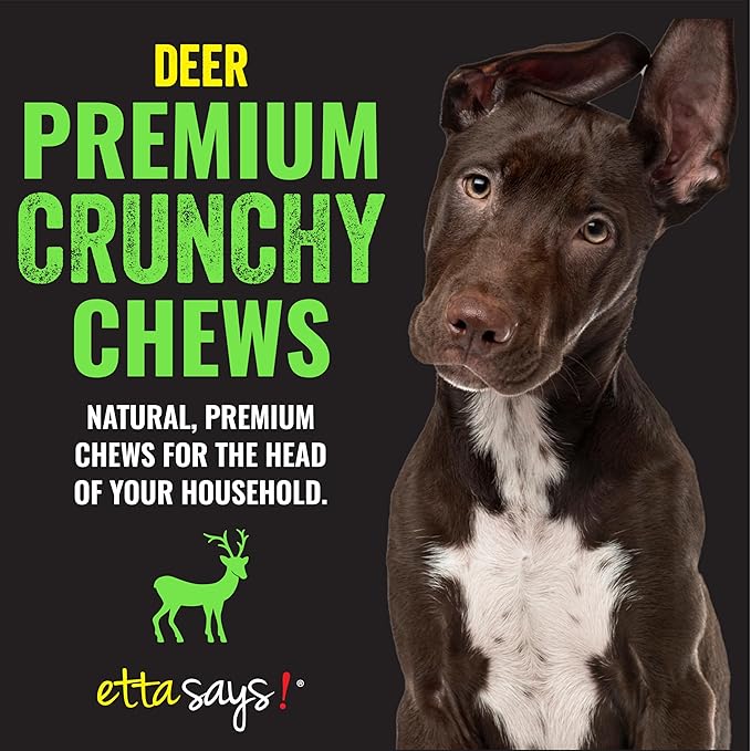 etta says! Premium Crunchy 4.5" Deer Dog Chews - Grain-Free Dog Treats, Good for Teeth, Easy to Digest - Made in The USA (36 Count Pack of 1)
