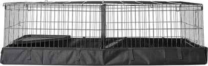 Amazon Basics Leakproof Canvas Bottom Guinea Pig Pet Cage with Divider Set, Black, 47.6"L x 24.2"W x 14.0"H