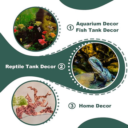 Natural Wood Coral Driftwood for Aquarium Fish Tank Decor,Assorted Driftwood Branch for Reptile Decor (Coral Driftwood Large (14 to18 Inch)-Pack of 1)