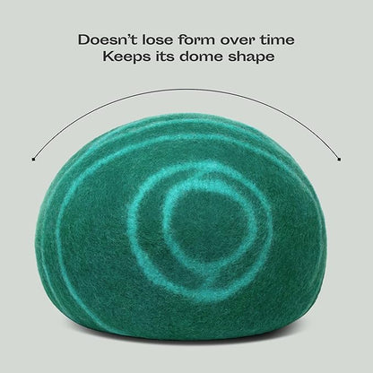 MEOWFIA Cat Cave  Premium Felt Cat Bed for Indoor Cats, Handmade 100% Merino Wool (Large, Emerald)