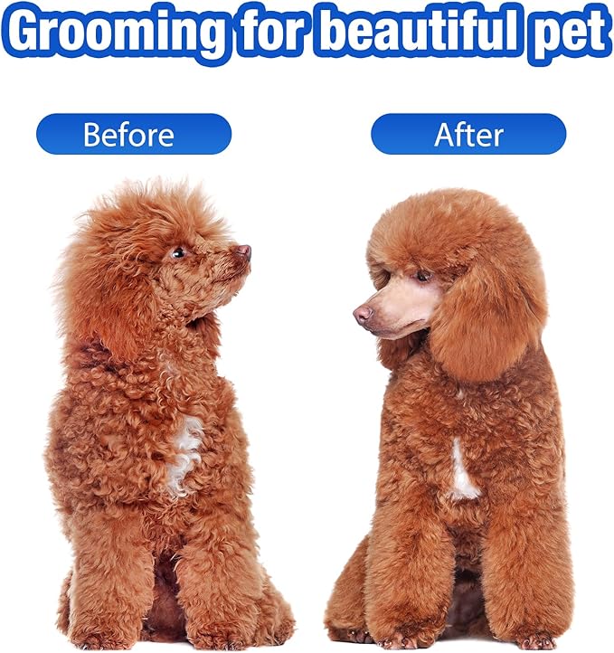 Dog Grooming Scissors,3 in 1 Dog Scissors with Safety Tips, Professional Stainless Steel Thinning Shears, Curved Pet Grooming Scissors Kit