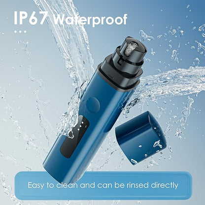 Dog Nail Grinder Professional 3-Speed Electric & IP67 Waterproof Upgraded,Smoothing for Small Medium Large Dogs & Cats Pet Nail Trimmer Painless Paws Grooming