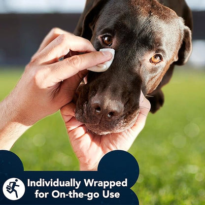 NOVEHA Dog Eye Wipes, Gentle Tear Stain Remover, Eye Hygiene, and Allergy Relief (60 Counts)